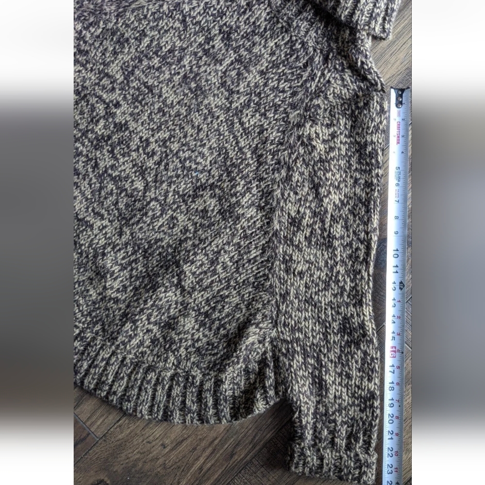 Michael Kors Cable Knit Turtleneck Poncho Sweater Womens Medium Tan Brown Chunk - Picture 10 of 12
